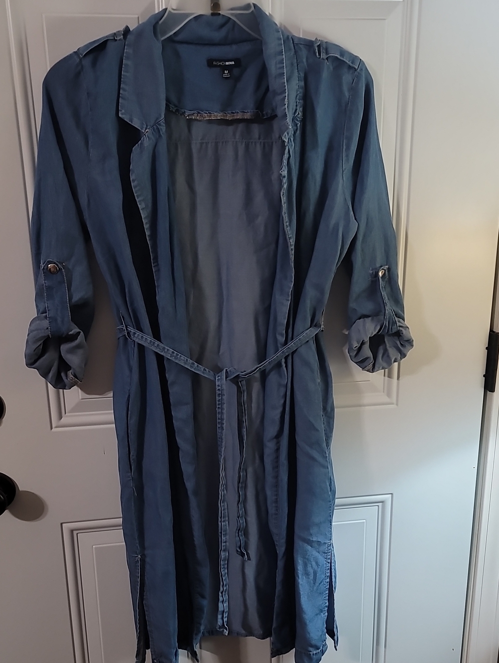 Denim Color Long Duster - Picture 3 of 11
